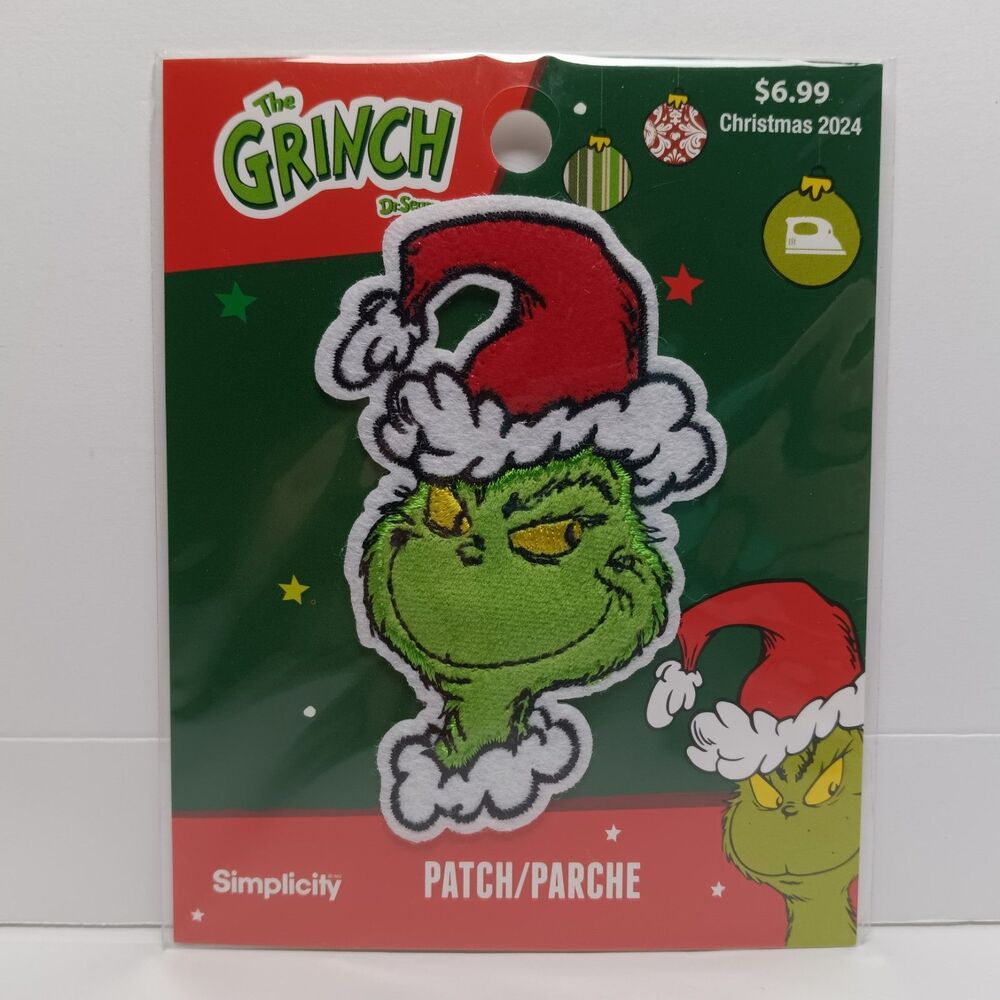 Simplicity Dr Seuss The Grinch Iron On Christmas 2024 Patch
